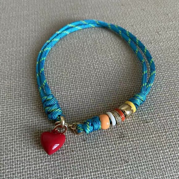 Roxanne Assoulin Blue and Red Heart cord Necklace - Picture 3 of 3